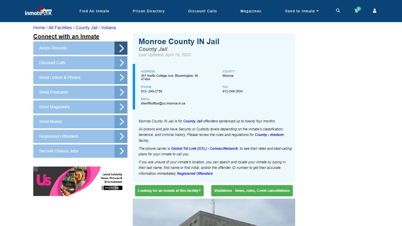 Monroe County IN Jail - Inmate Locator - Bloomington, IN